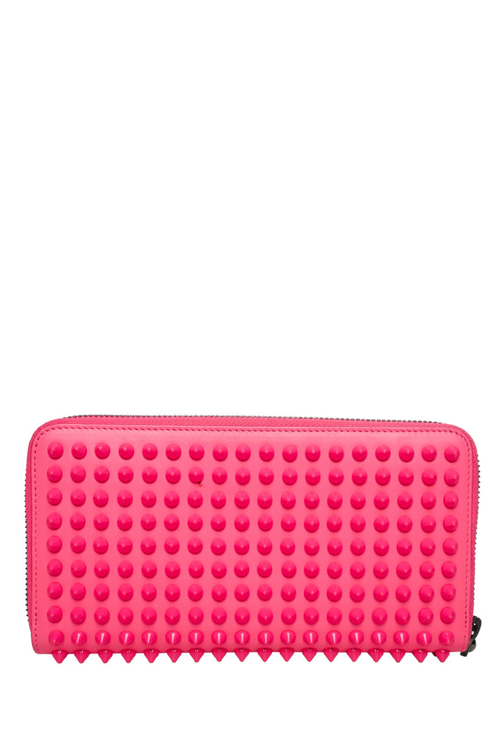 Christian Louboutin Leather Panettone Spike Zip-Around Wallet