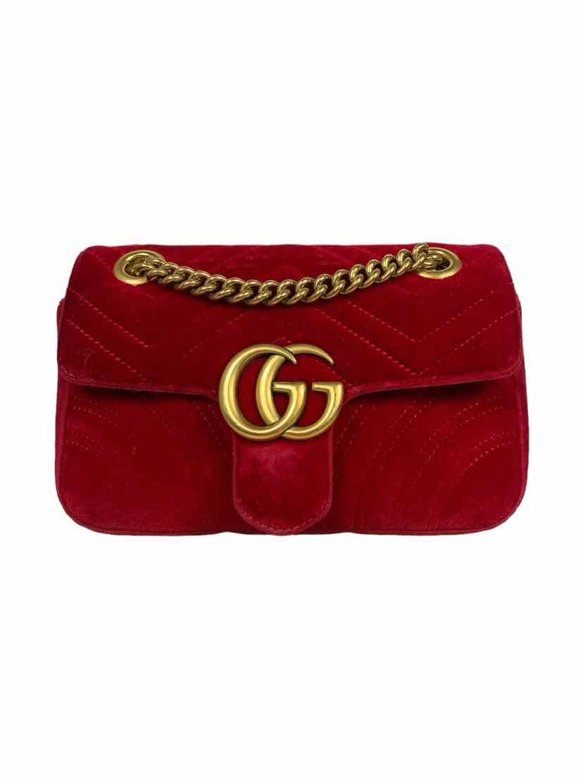 Gucci Velvet Mini GG Marmont Purse