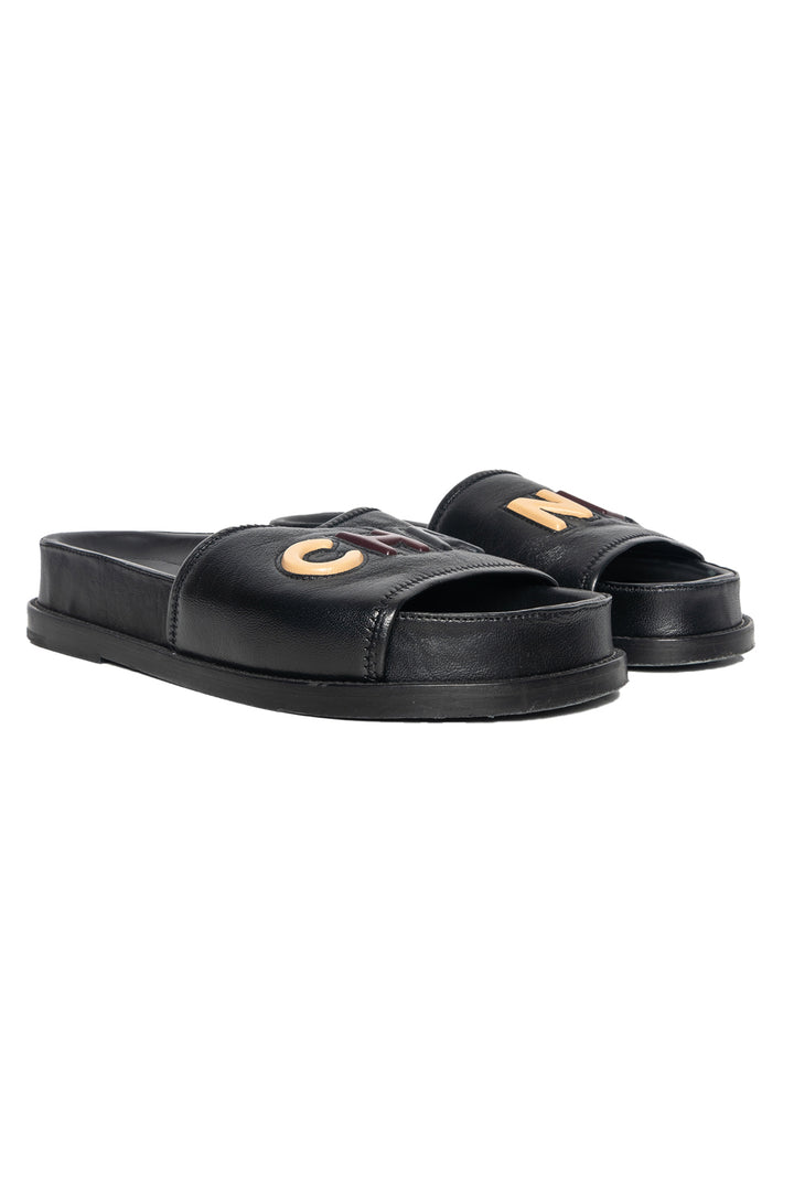 Chanel Size 39 2022 Chanel Leather Slide Sandals