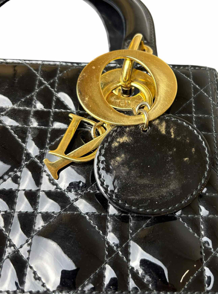 Dior Patent Leather Medium Lady Dior Purse