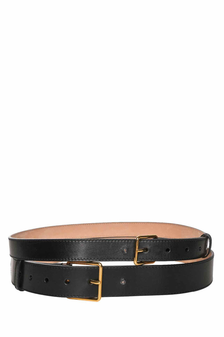 Alexander Mcqueen Size 32 Double Strap Leather Waist Belt