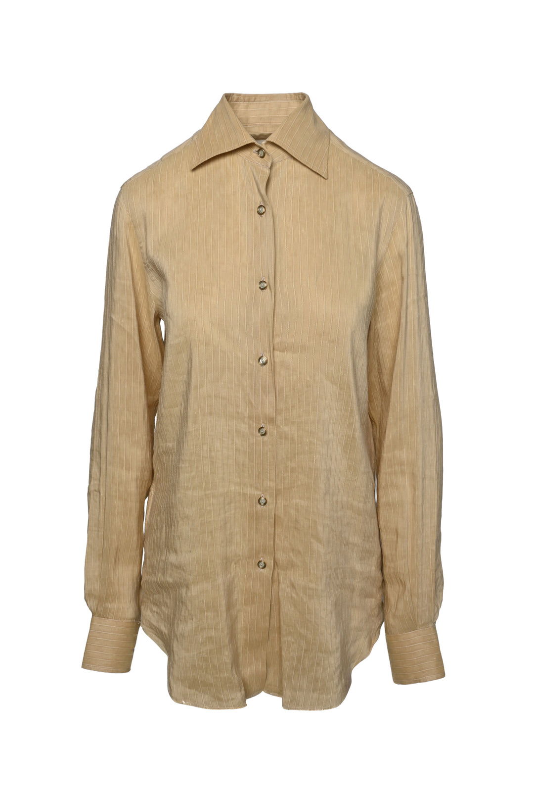 Giuliva Heritage Size 0 Linen & Silk Pinstripe Shirt