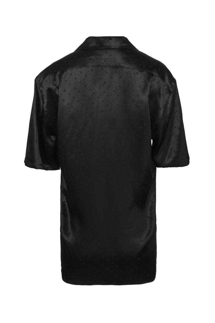 Saint Laurent Size M Men's 2021 Camp-Collar Silk Letters Shirt Short Sleeve