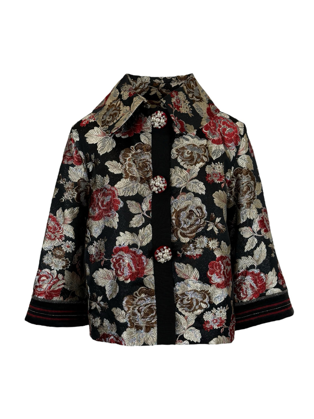 D. Exterior Size 44 Jacquard Roses Jacket