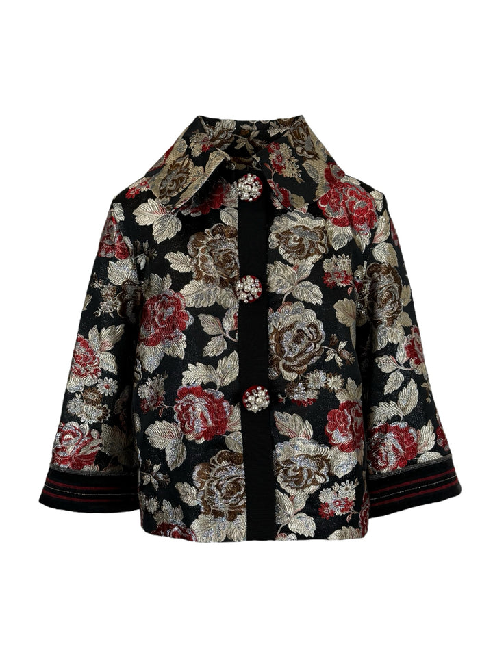 D. Exterior Size 44 Jacquard Roses Jacket
