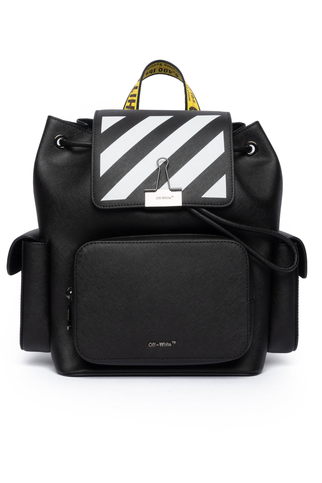 Off White Diagonal Binder Clip BackPack