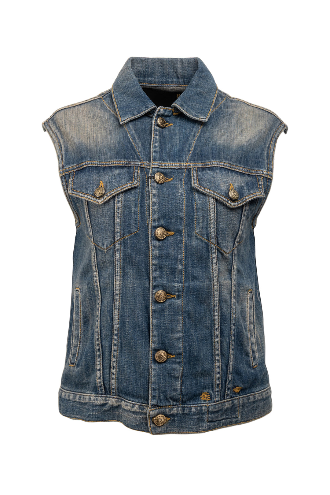 R13 Size S Denim Layered Vest