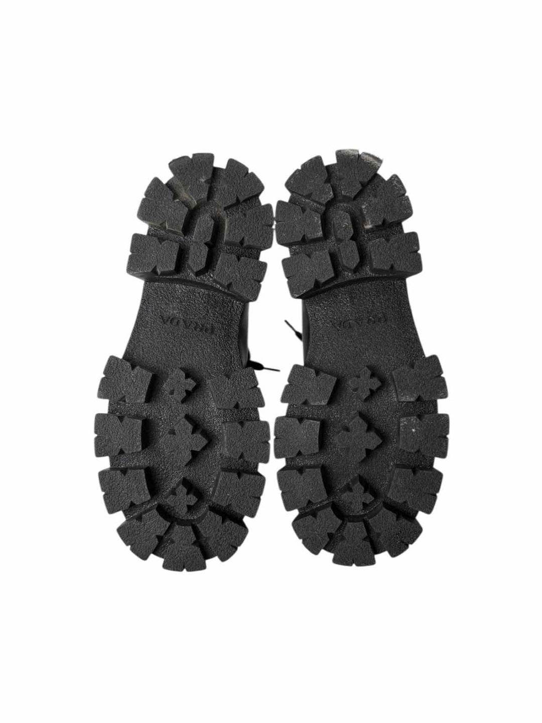 Prada Size 38 Monolith Brushed Leather Platform Derby Shoes