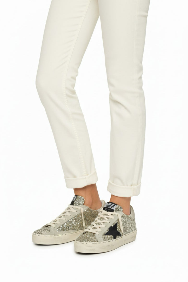 Golden Goose Size 35 Hi Star Glitter & Suede Sneaker
