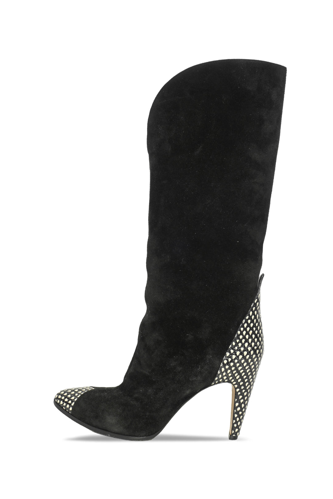 Givenchy Size 40 Snakeskin Trim Suede Boots