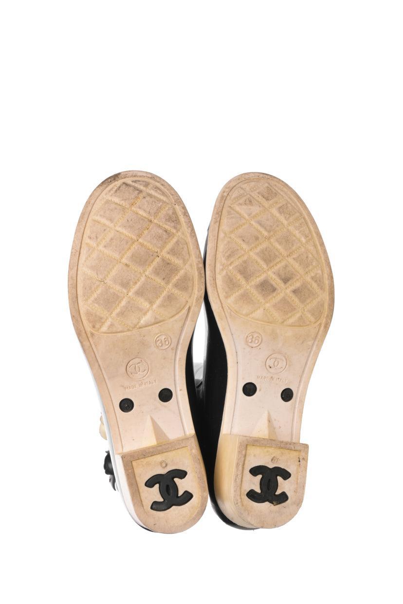 Chanel Size 36 Rubber Camellia Flower Rain Boots