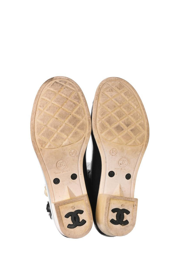Chanel Size 36 Rubber Camellia Flower Rain Boots