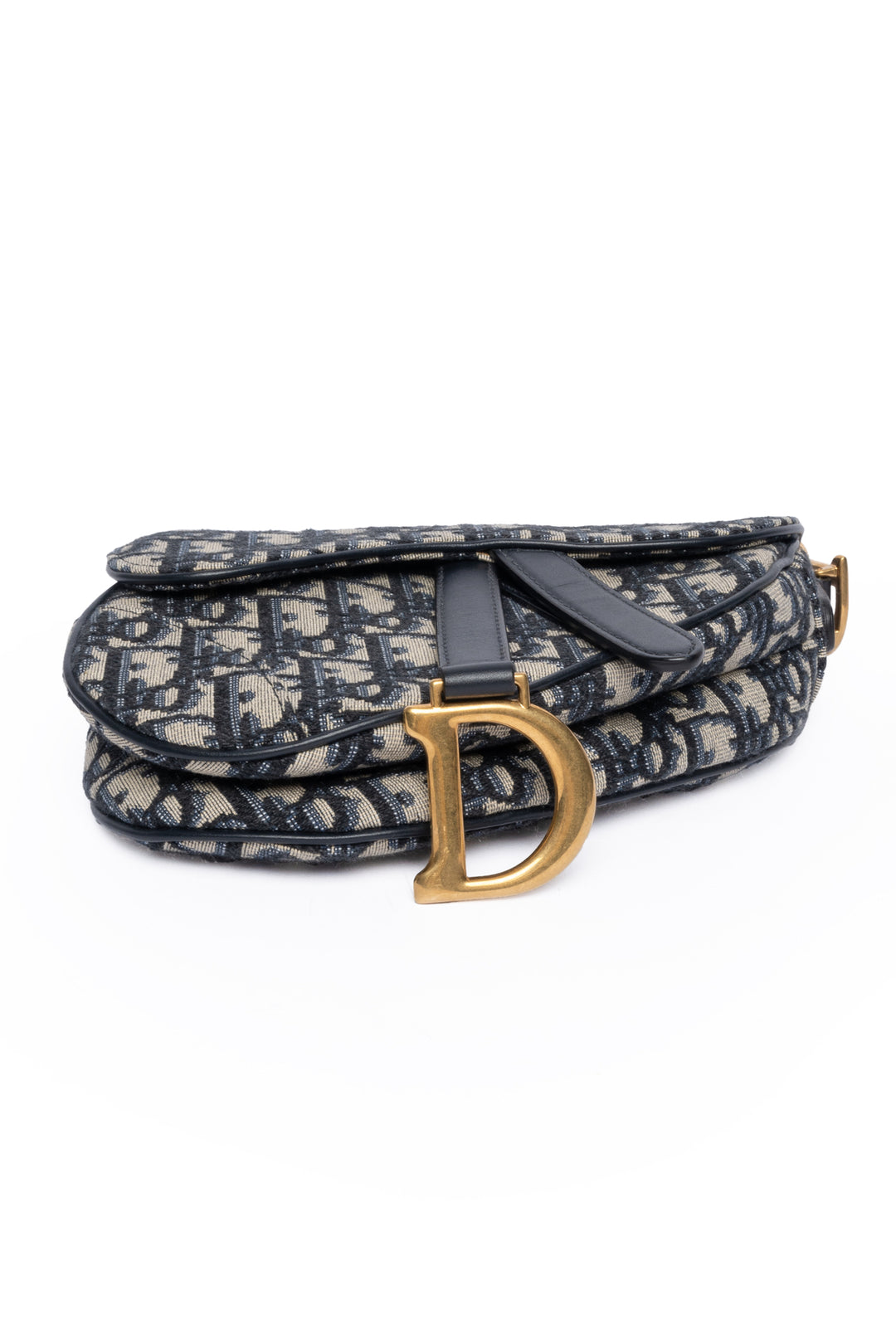 Christian Dior Oblique Mini Saddle Bag With Jacquard Strap