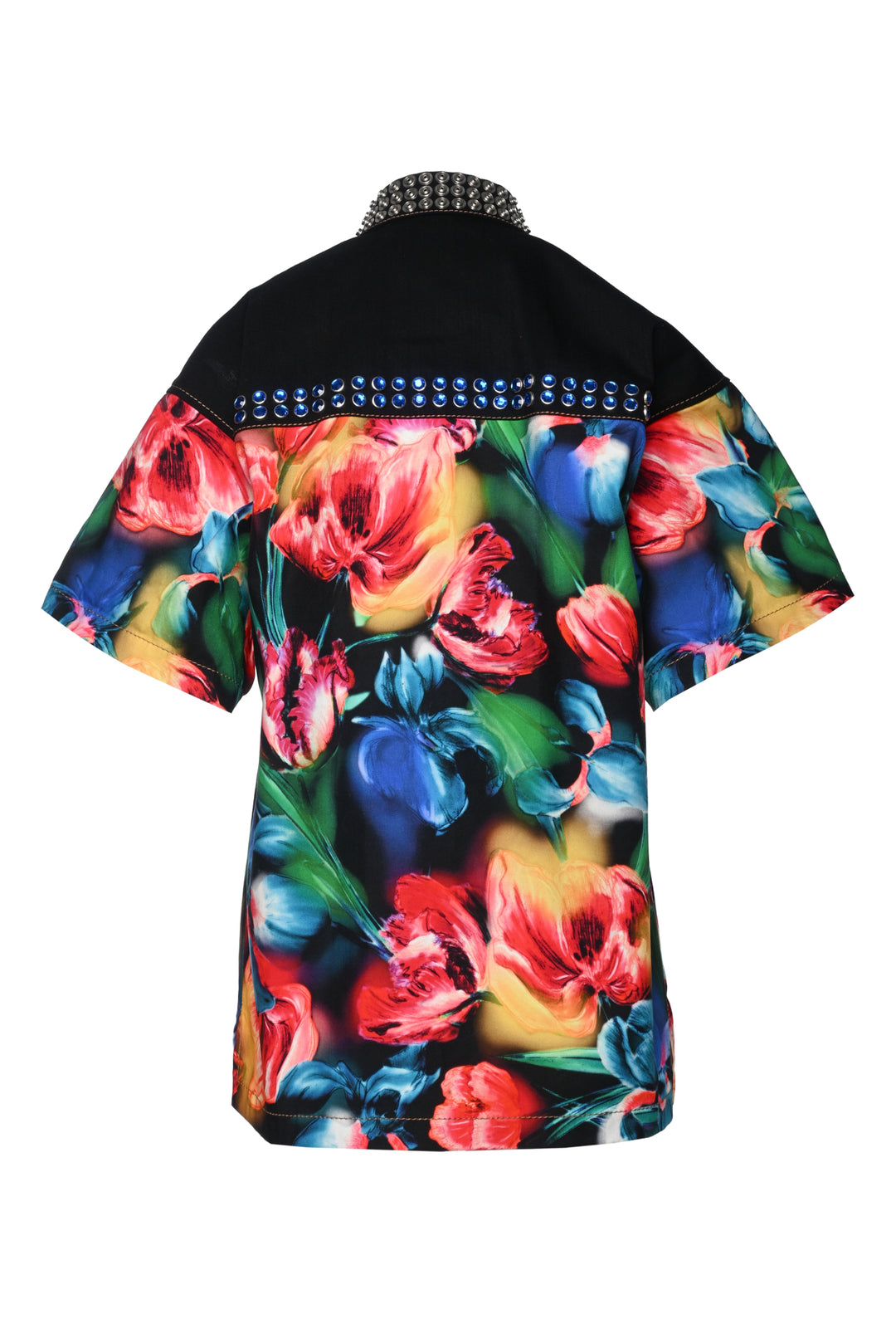 Miu Miu Size 38 2018 Resort Runway Embellished Denim Shirt