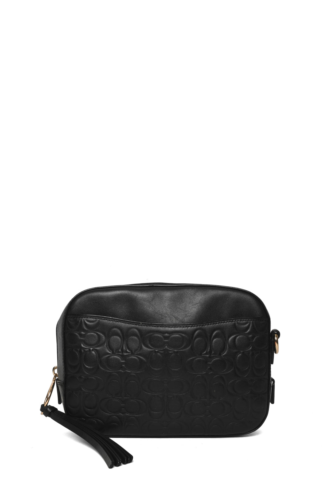 Coach Signature Embossed Leather Camera Bag Crossbody