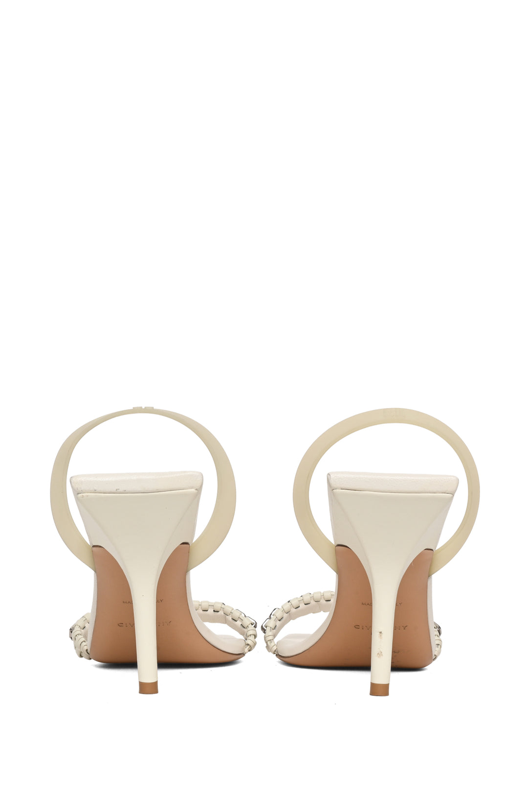 Givenchy Size 38 G Woven Leather Slingback Sandals