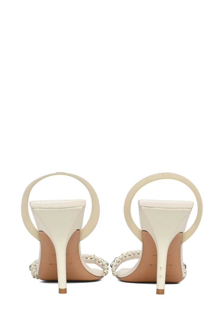 Givenchy Size 38 G Woven Leather Slingback Sandals