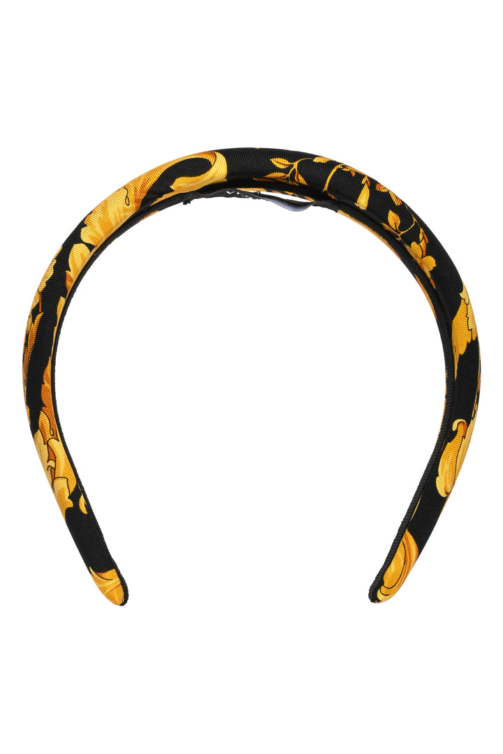 Versace Barocco Print Padded Satin Headband