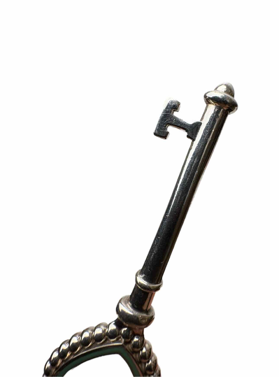 Tiffany & Co 925 Silver Beaded Heart Key Pendant Necklace