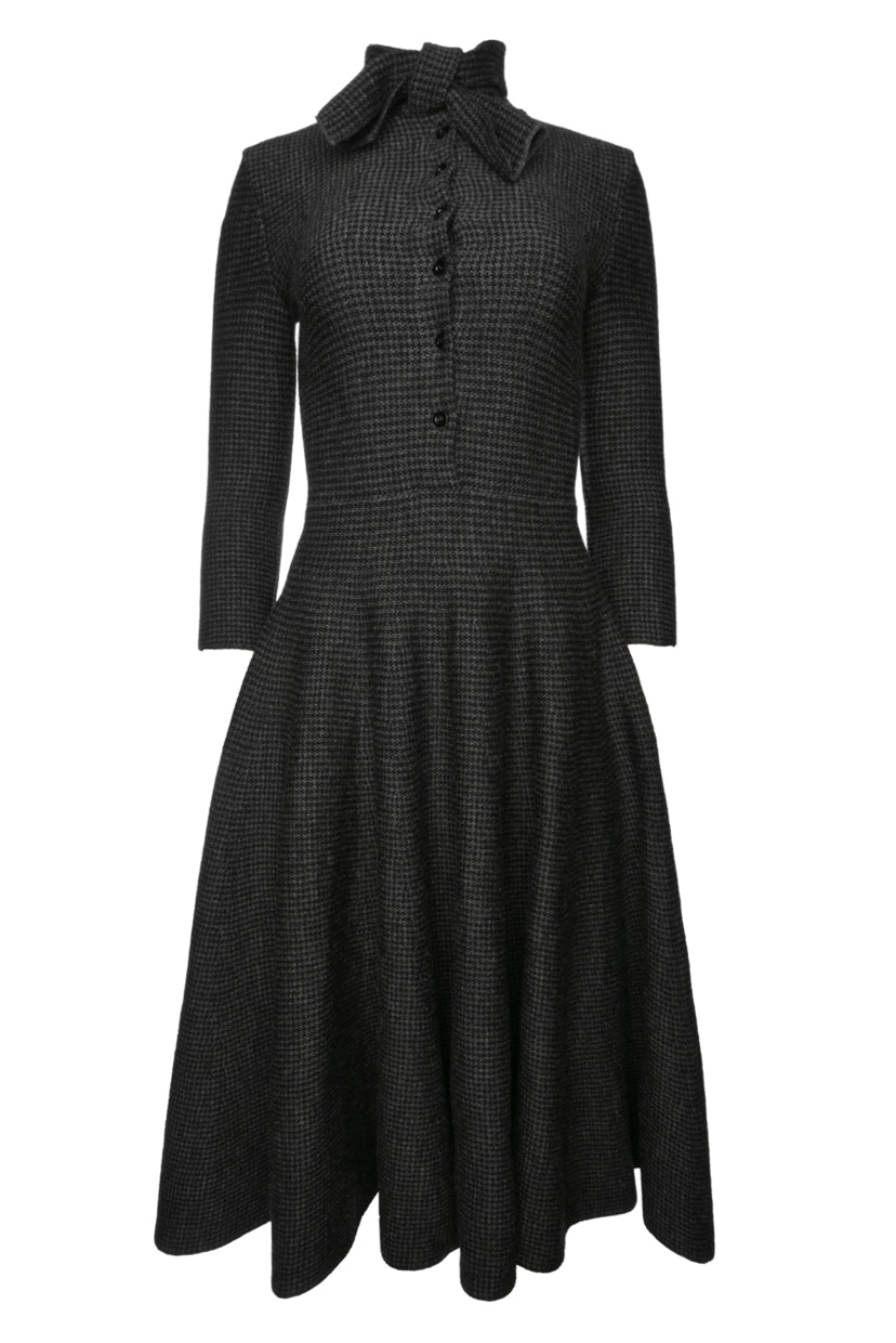 Christian Dior Size 2 Houndstooth Wool Knit Dress