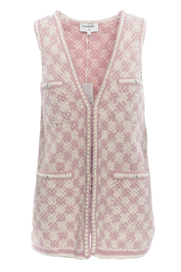 Chanel Size 34 2023 Patterned Metallic Tweed Vest