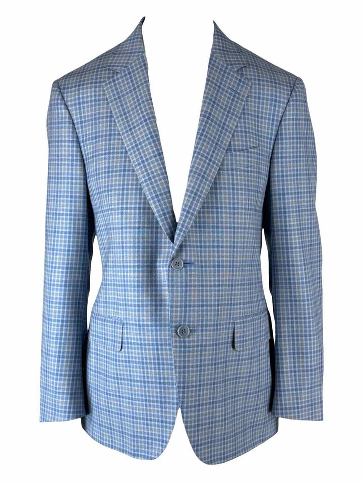 Canali Size 38 Men's Gingham Print Wool Blazer