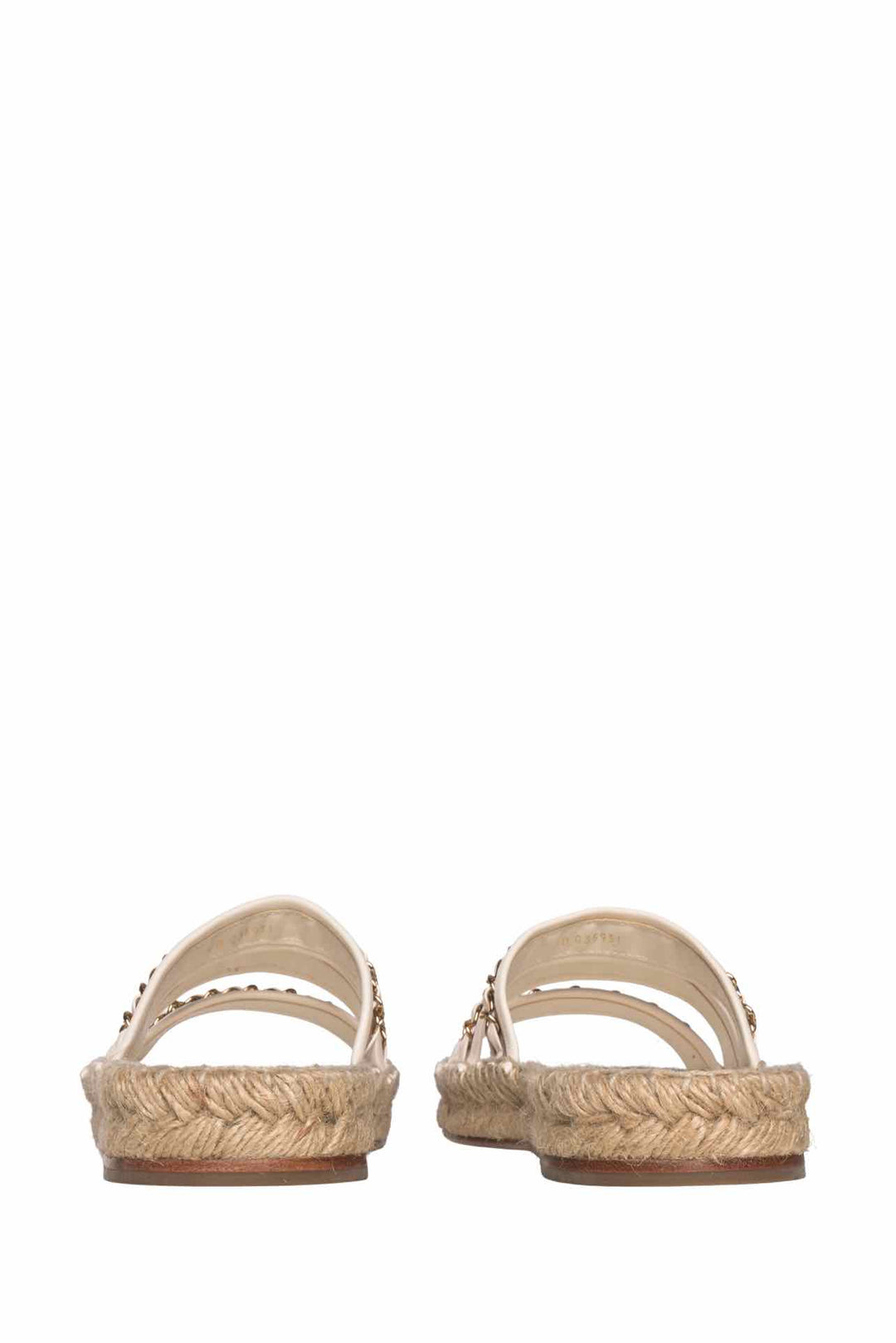 Chanel Size 41 Chain Espadrille Slip On Sandals