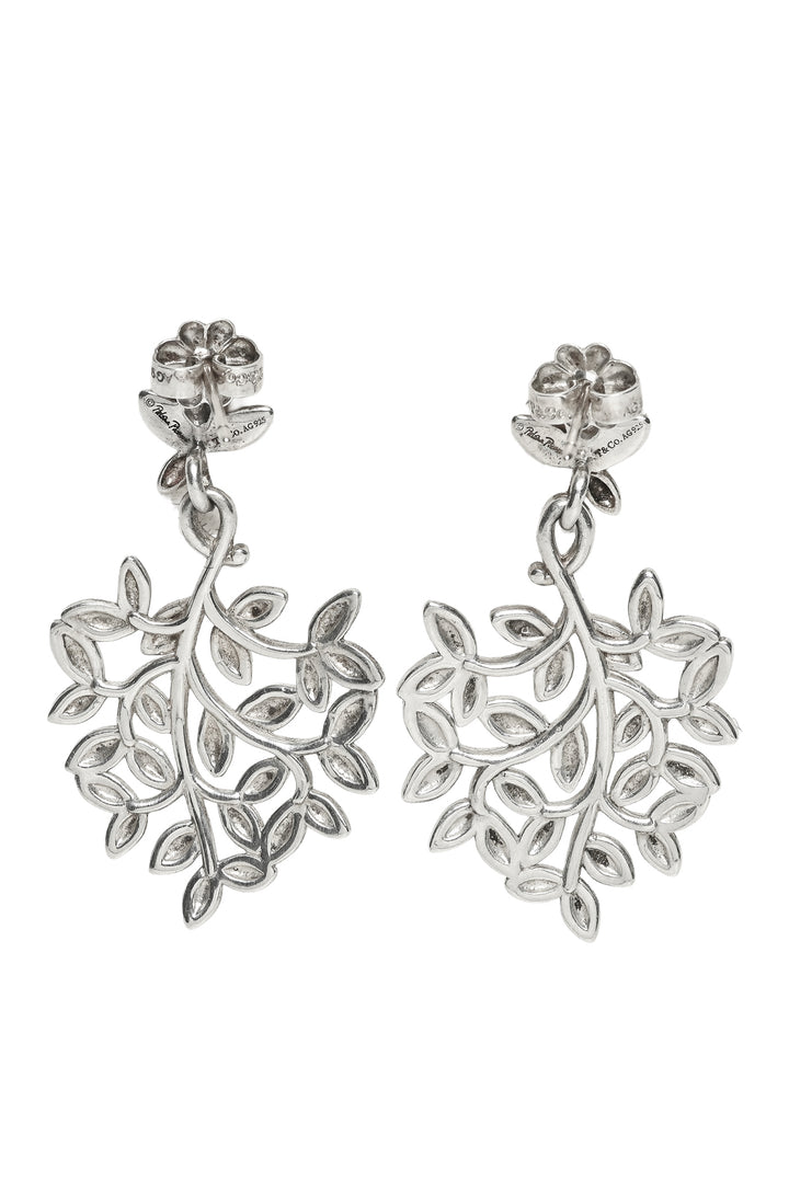 Tiffany & Co Paloma Picasso Sterling Silver Olive Leaf Drop Earrings