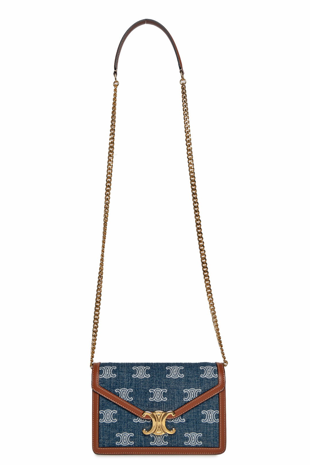 Celine Margo Denim Wallet on Chain