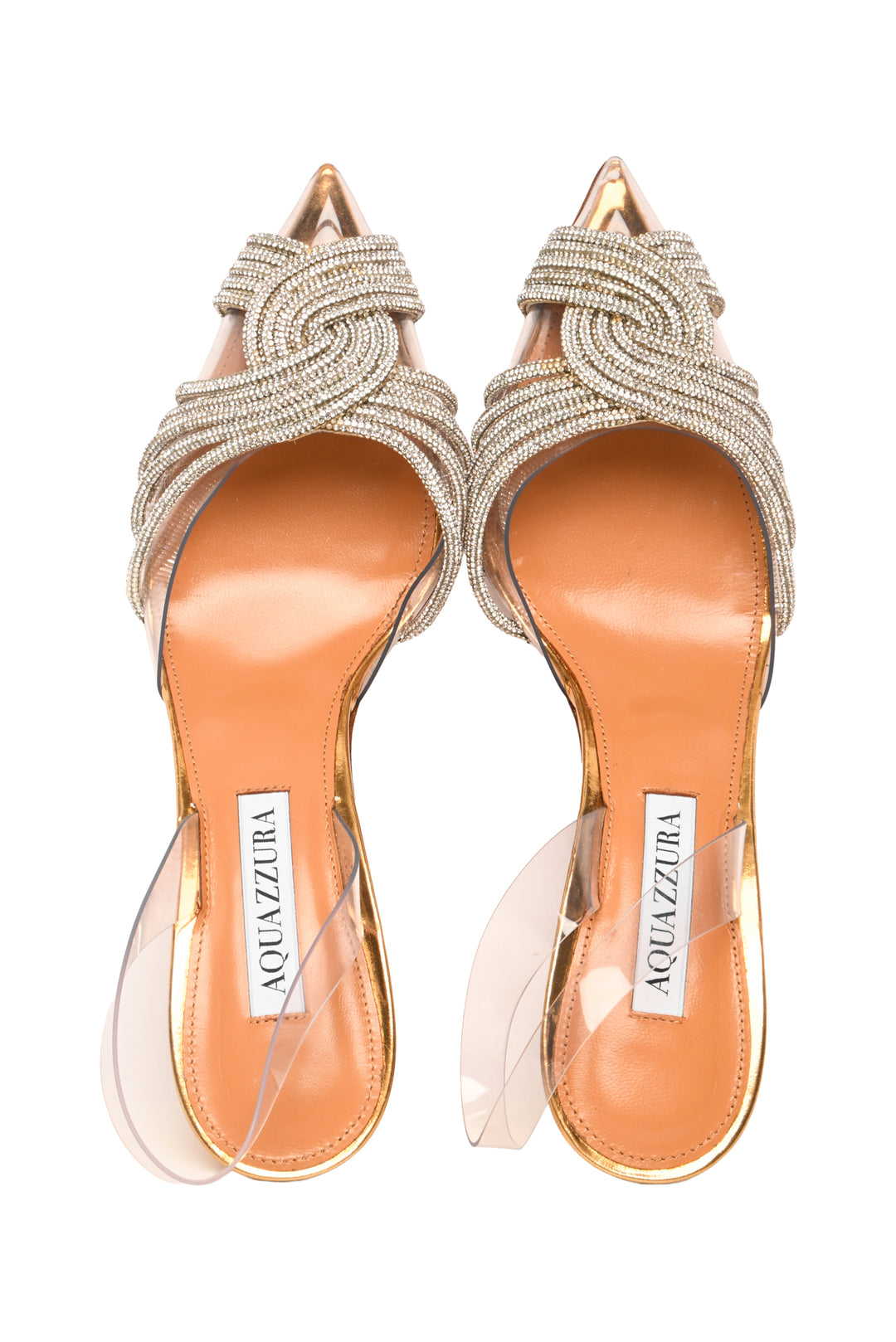 Aquazzura Size 36 Gatsby Plexi Embellished Slingback Pumps