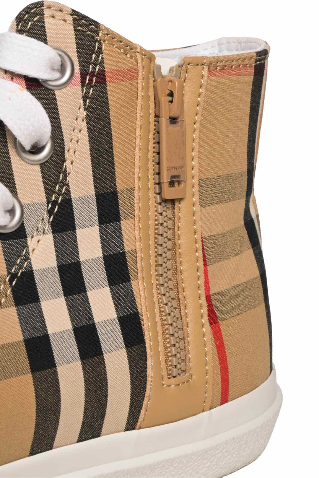 Burberry Size 35 Vintage Check Logo High-top Sneaker
