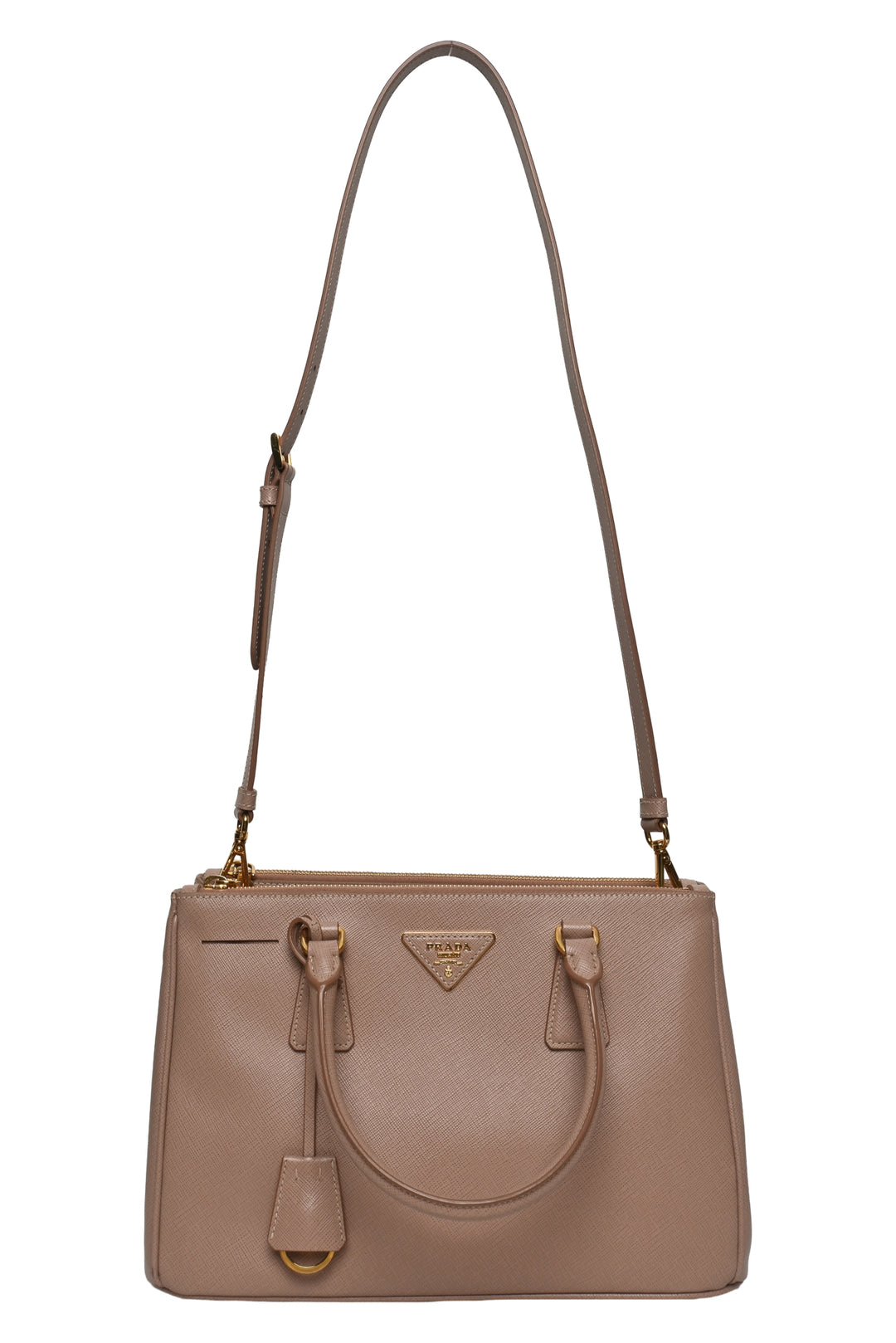 Prada Saffiano Small Double Zip Galleria Tote