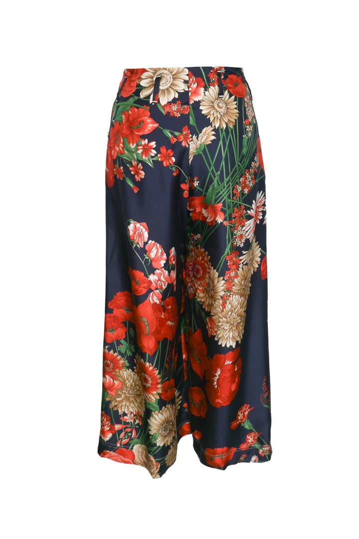 Gucci Size 38 2018 Floral Silk Pleated Capris