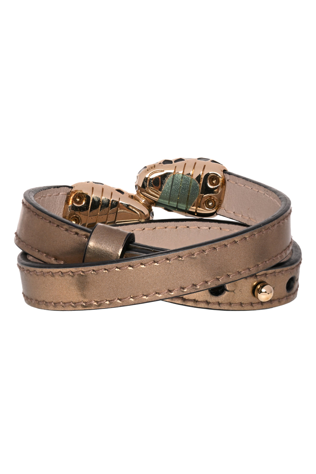 Bvlgari Serpenti Forever Metallic Double Coiled Bracelet