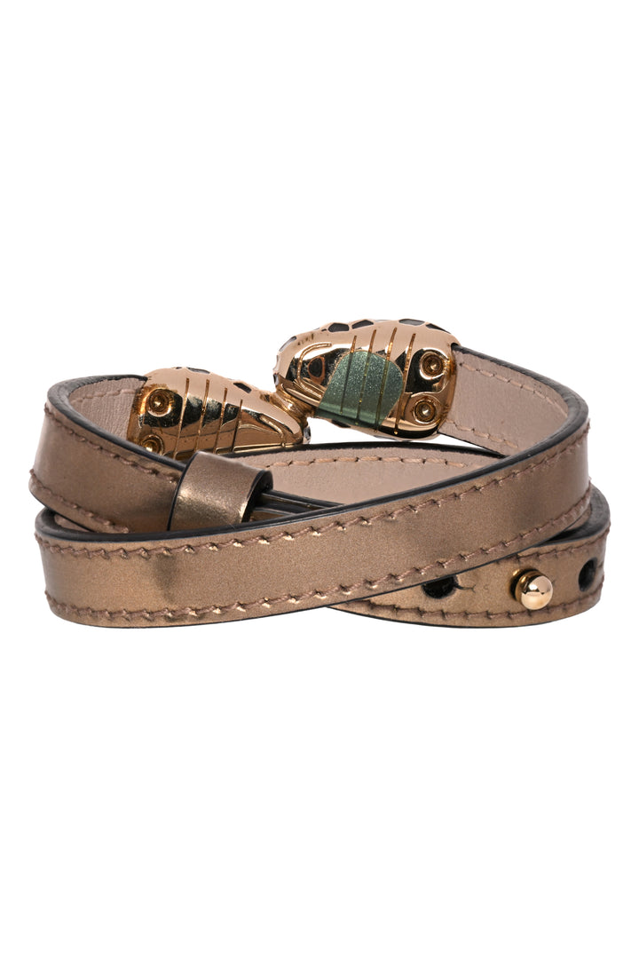 Bvlgari Serpenti Forever Metallic Double Coiled Bracelet