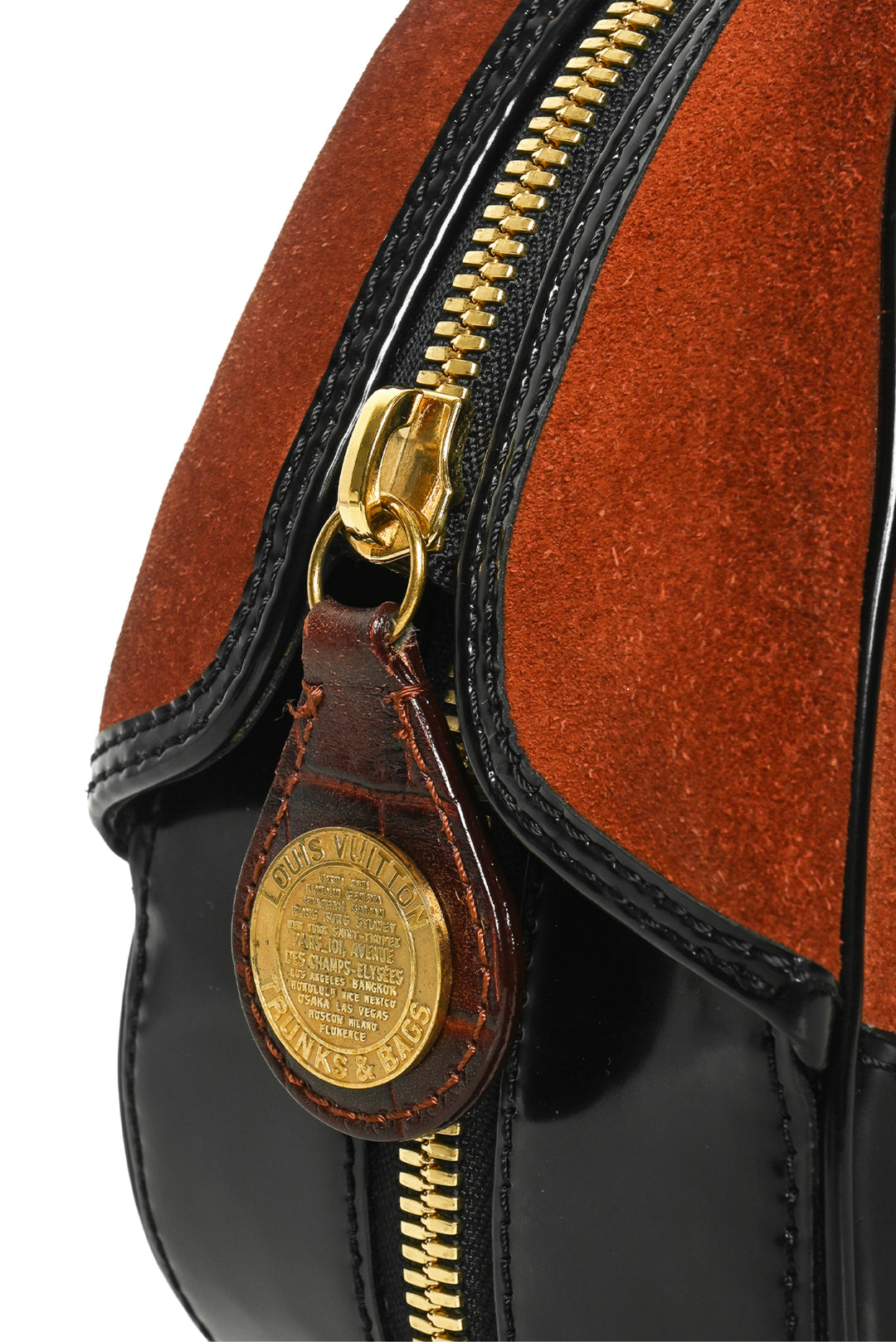 Louis Vuitton Vintage Suede Havane Stamped Trunk PM Purse