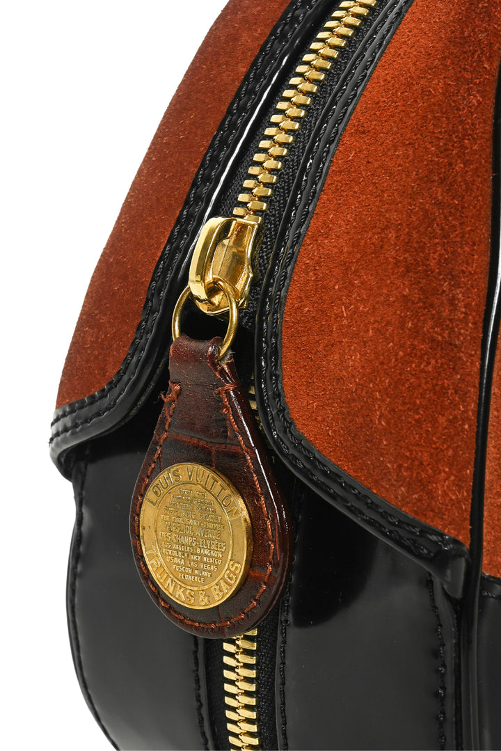 Louis Vuitton Vintage Suede Havane Stamped Trunk PM Purse