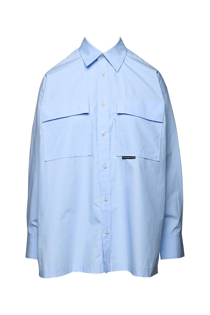 T Alexander Wang Size XXS Oversized Cotton-Poplin Shirt