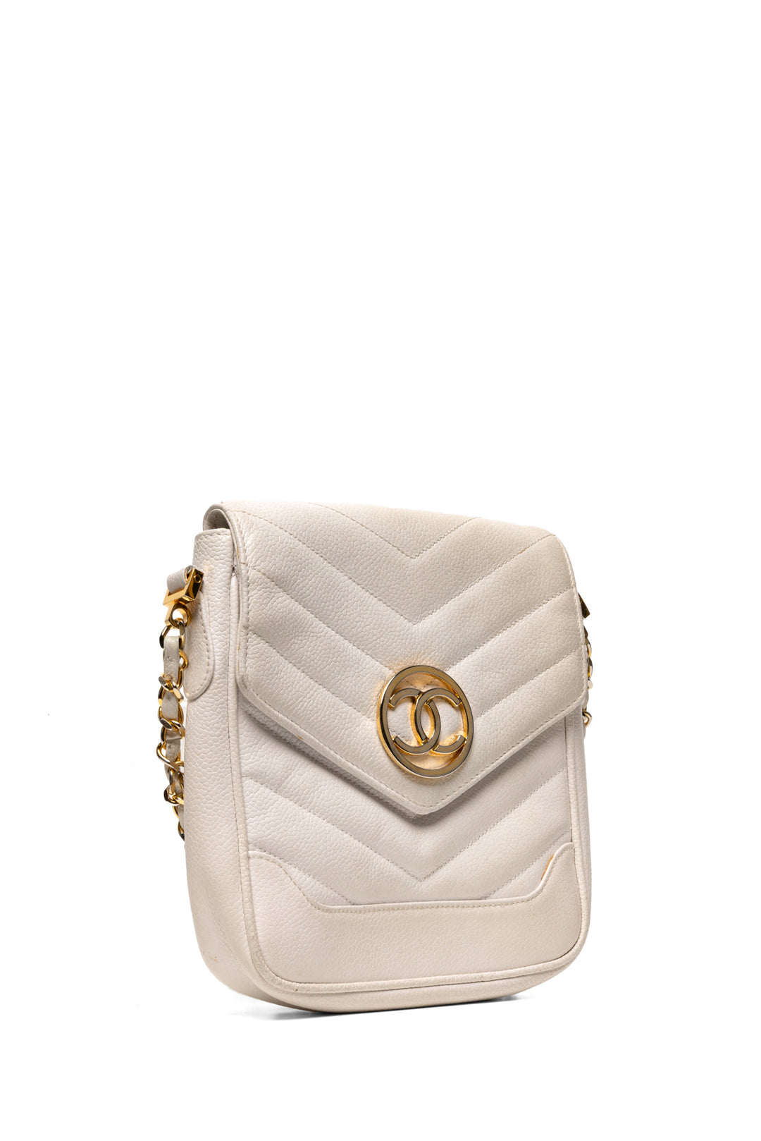 Chanel Vintage Chevron Mini Flap Shoulder Bag