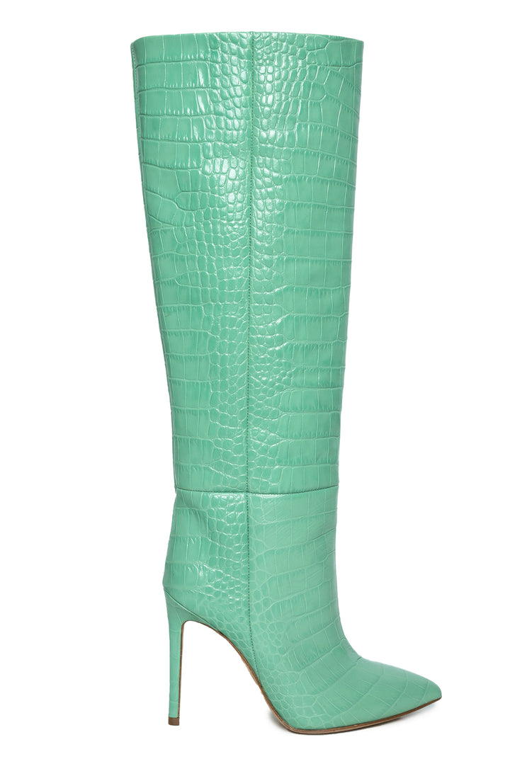 Paris Texas Embossed Croc Stiletto Knee High Boots