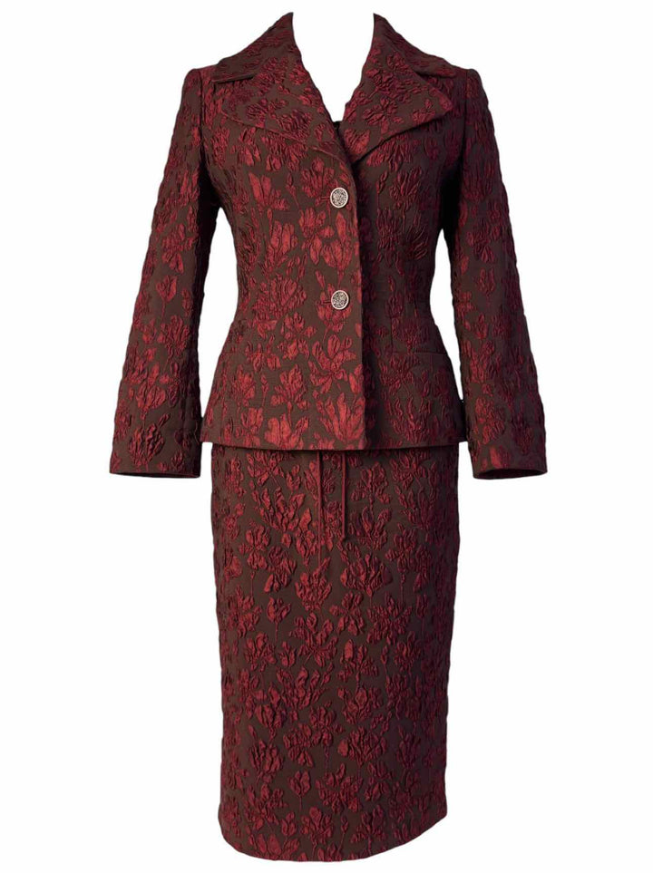Escada Size 36 Beaded Floral Dress & Blazer Suit