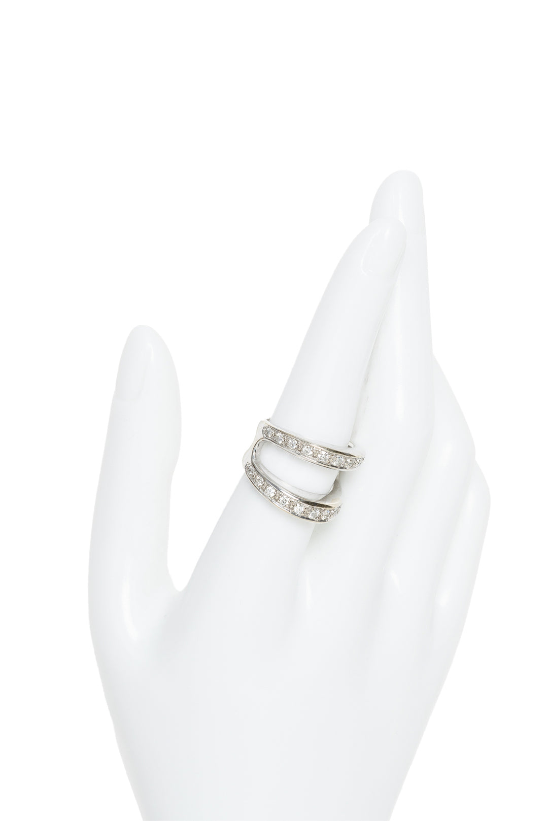 Hoorsenbuhs Size 6.5 18K White Gold Diamond Masque Ring
