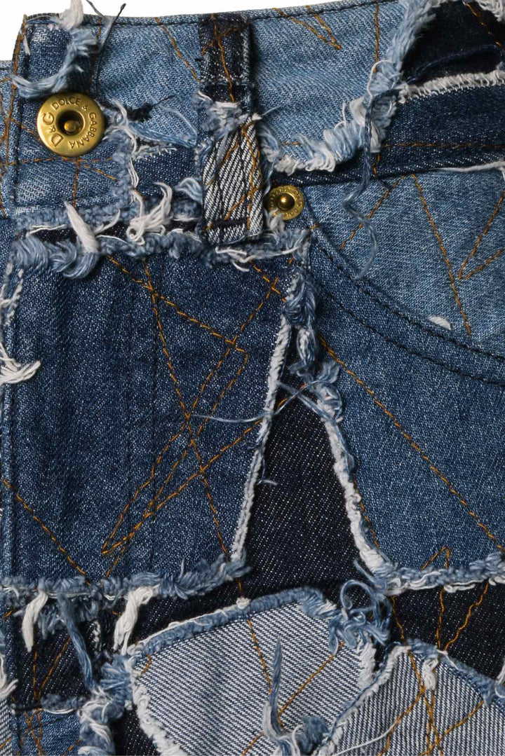 Dolce & Gabbana Size 25 Collection Patchwork Denim Shorts