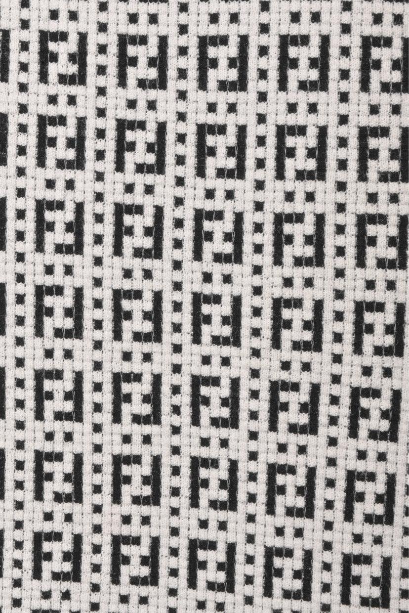 Fendi Size 12 FF Logo Print Mini Dress