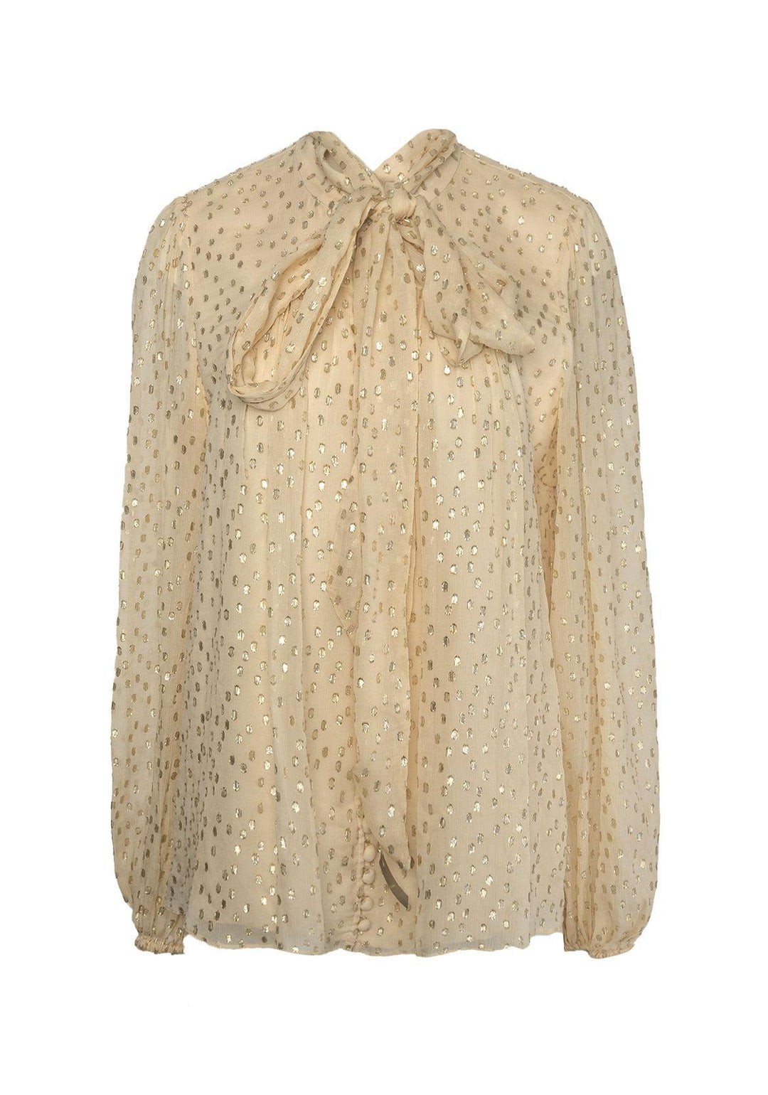 Zimmermann Size 3 Lurex Polka Dots Silk Blouse