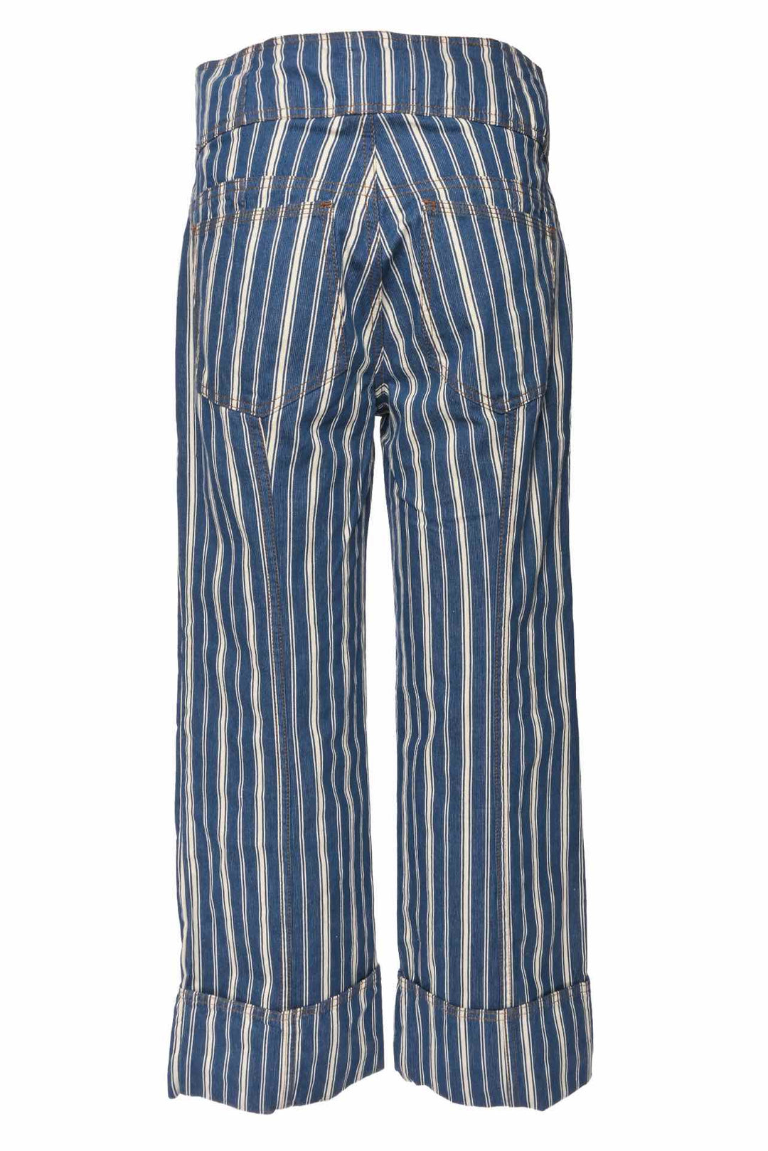 Ulla Johnson Size 2 Marlowe Striped High-Rise Wide-Leg Jeans