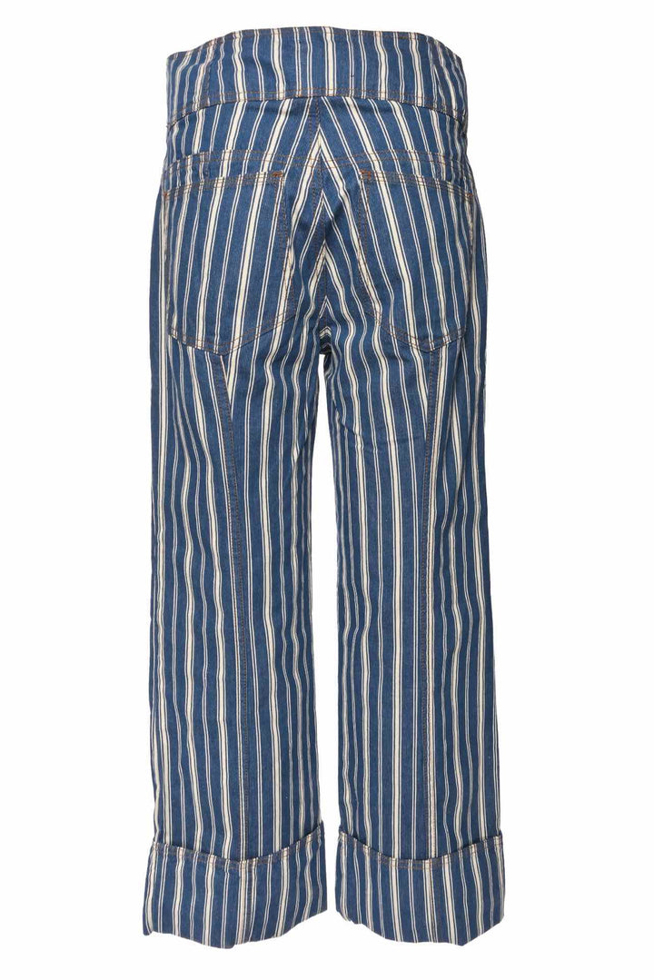 Ulla Johnson Size 2 Marlowe Striped High-Rise Wide-Leg Jeans