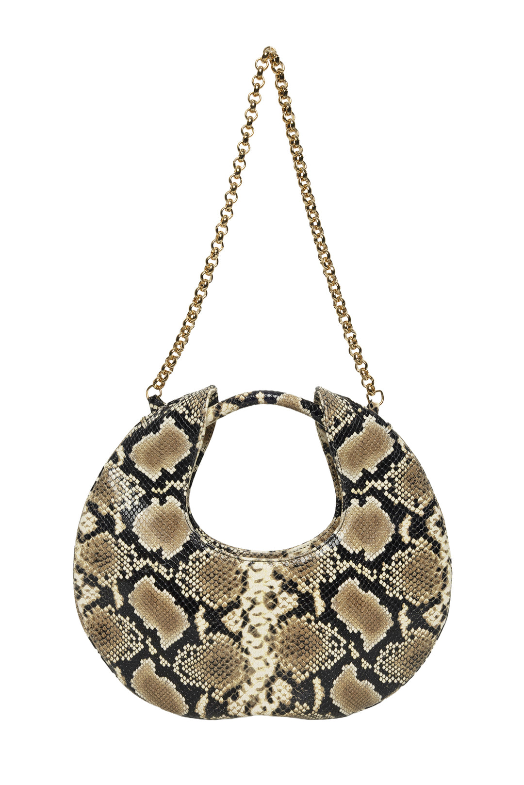 BY FAR Lune Snake Effect Leather Shoulder Bag