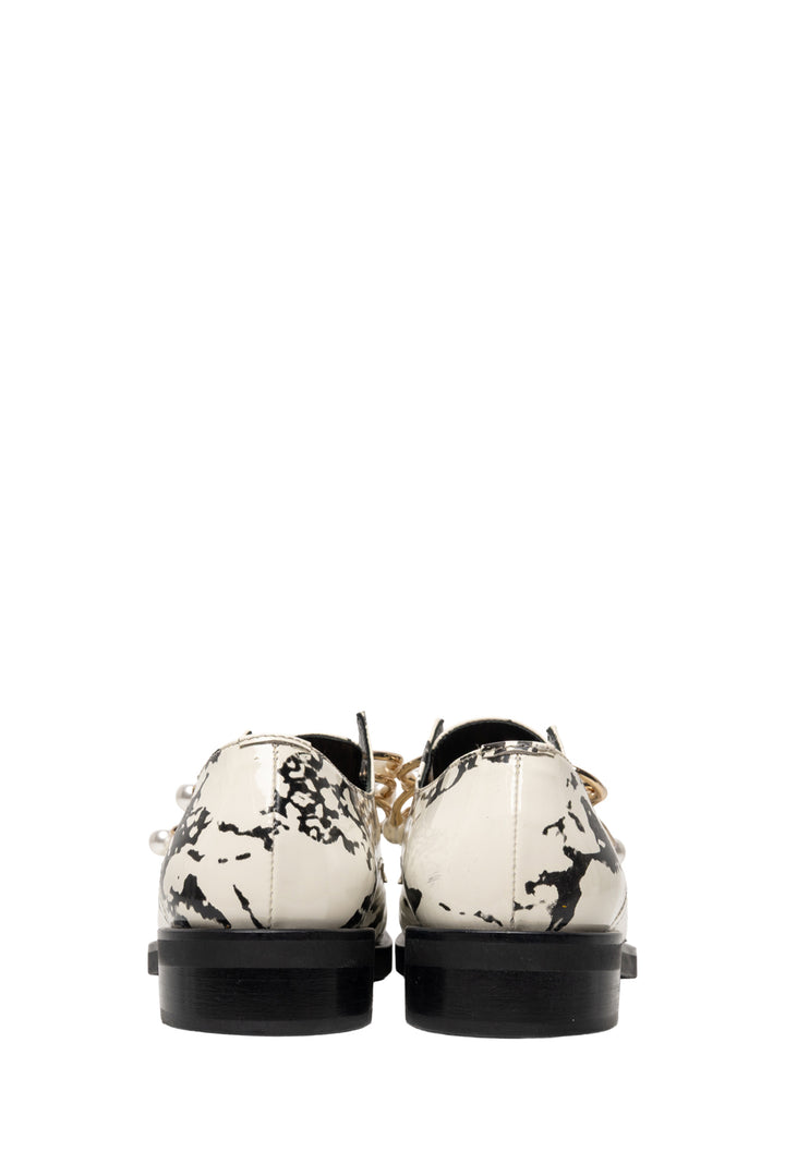 Coliac Size 37 Marble Pierced Slip On Oxford Flats