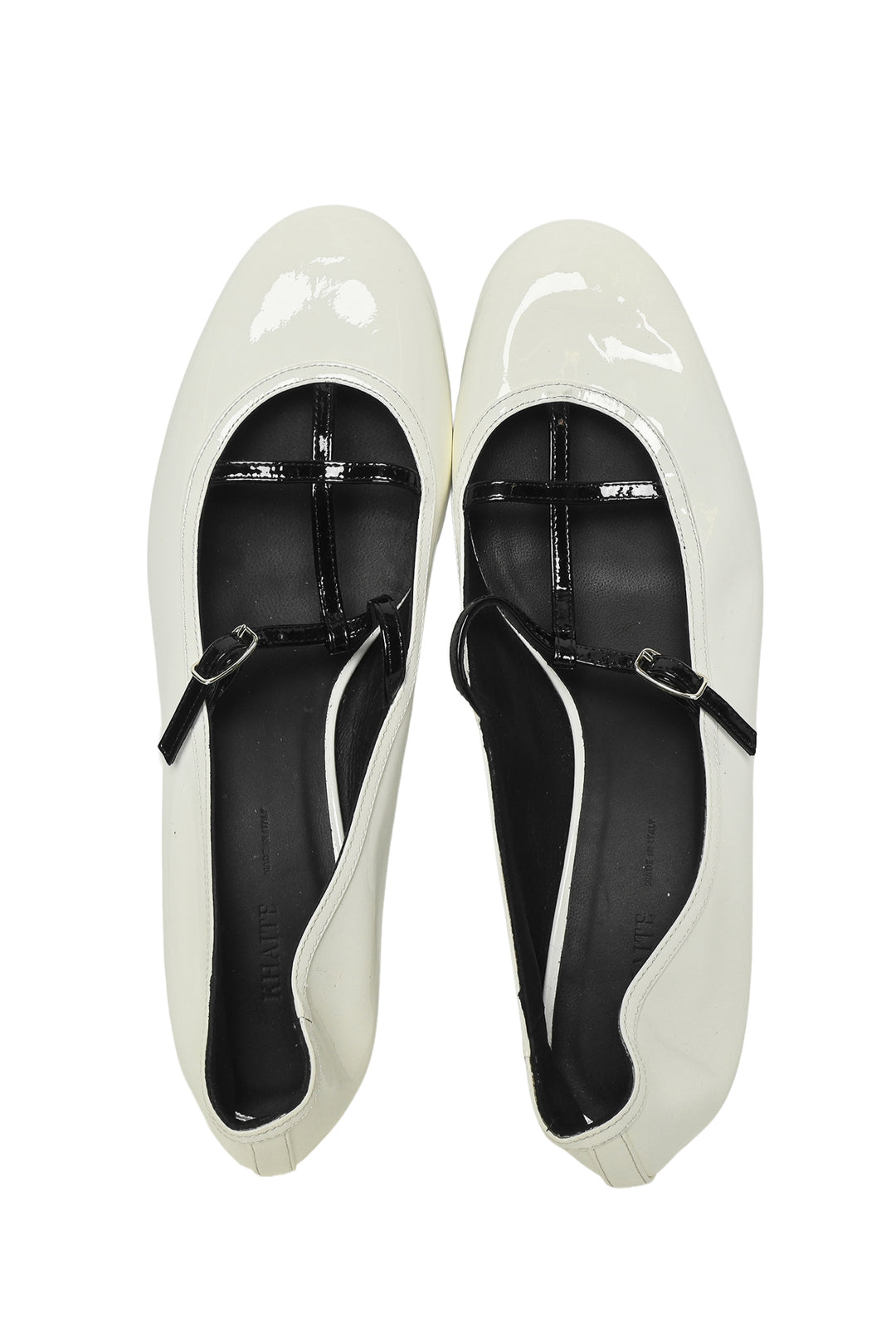 Khaite Size 38 Fawn Patent Leather Mary Jane Pumps